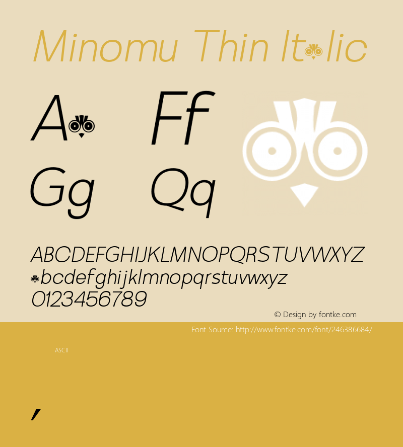 Minomu-ThinItalic Version 1.000图片样张