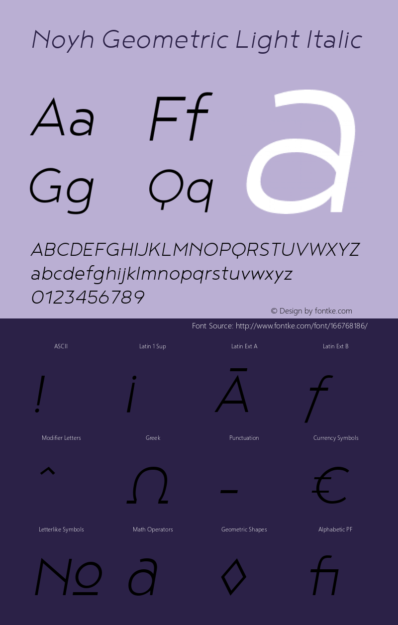 Noyh Geometric Light Italic 1.000图片样张