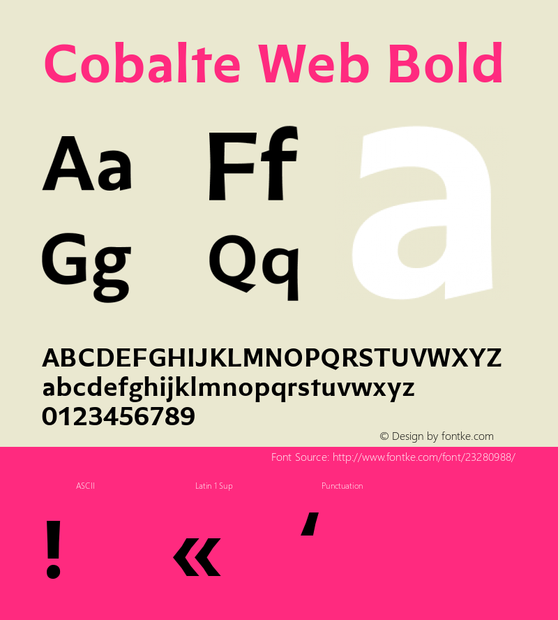 Cobalte Web Bold Version 1.002;PS 1.2;hotconv 1.0.88;makeotf.lib2.5.647800; ttfautohint (v1.3.34-f4db)图片样张