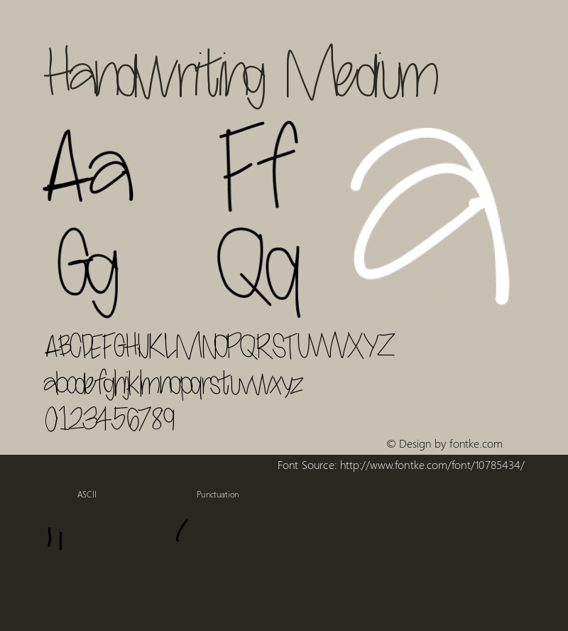 Handwriting Medium Version 001.000图片样张