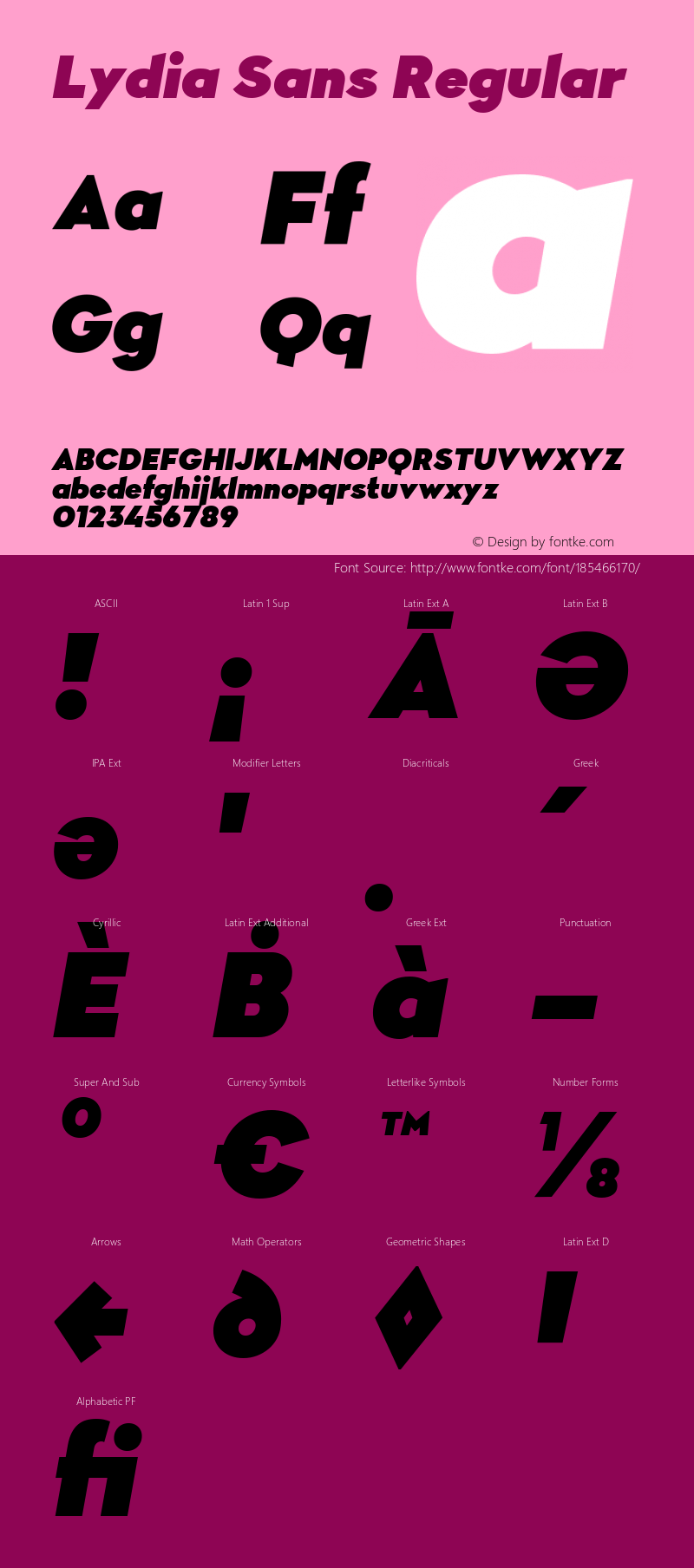 Lydia Sans Ultra Italic Version 1.005图片样张