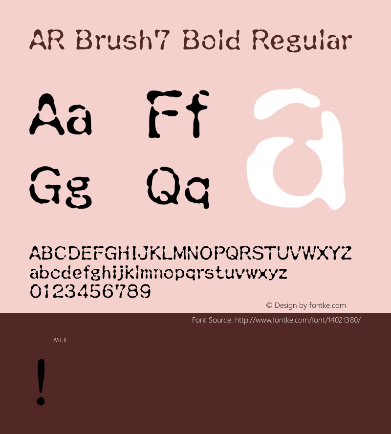 AR Brush7 Bold Regular Version 2.10图片样张