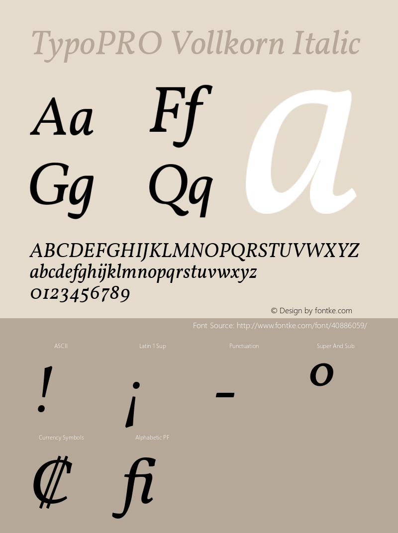 TypoPRO Vollkorn Italic Version 4.105图片样张