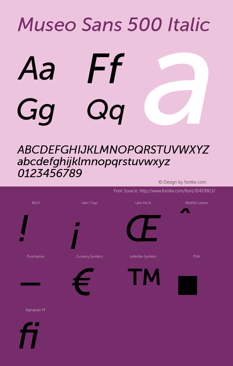 Museo Sans 500 Italic 1.000图片样张