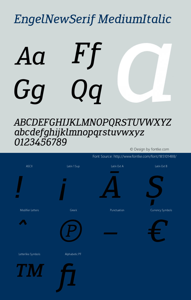 EngelNewSerif MediumItalic Version 1.001;PS 001.001;hotconv 1.0.88;makeotf.lib2.5.64775图片样张