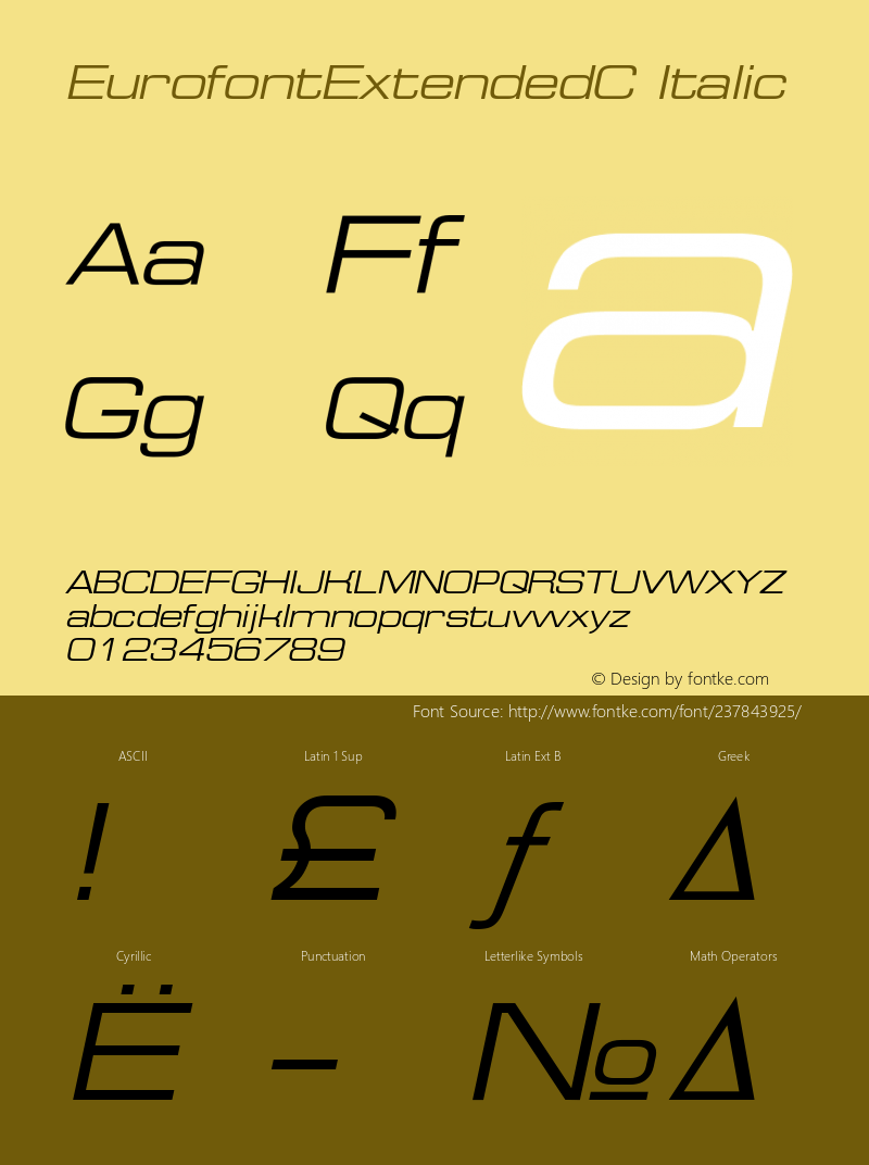 EurofontExtendedC-Italic 001.000图片样张