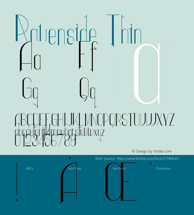 Ravenside-Thin Version 1.002;Fontself Maker 3.0.0-3图片样张