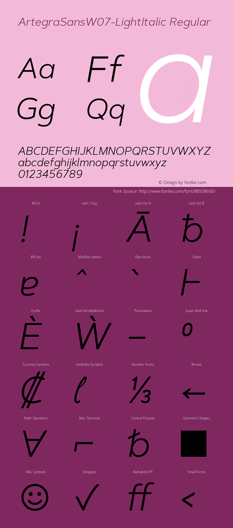 Artegra Sans W07 Light Italic Version 1.004图片样张