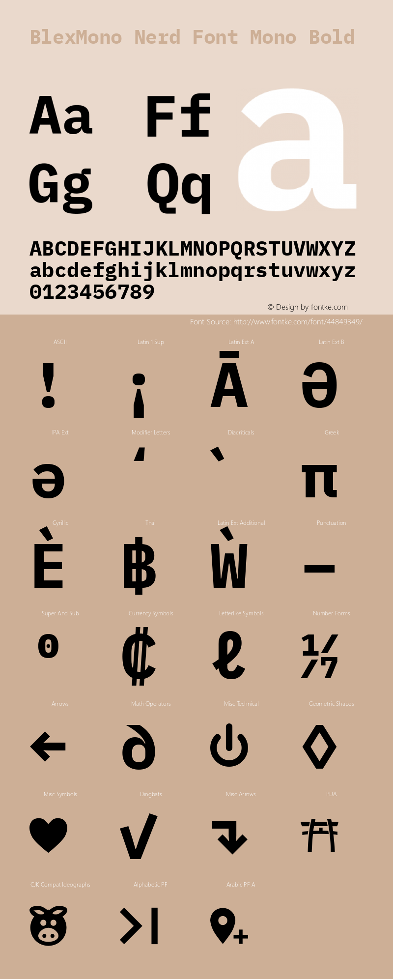 Blex Mono Bold Nerd Font Complete Mono Version 2.000图片样张