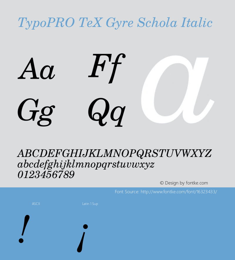 TypoPRO TeX Gyre Schola Italic Version 2.005;PS 2.005;hotconv 1.0.49;makeotf.lib2.0.14853图片样张