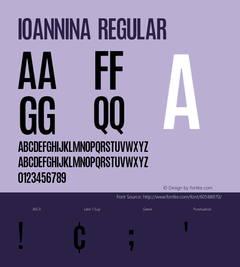 Ioannina Version 1.00;April 3, 2020;FontCreator 11.5.0.2422 64-bit图片样张