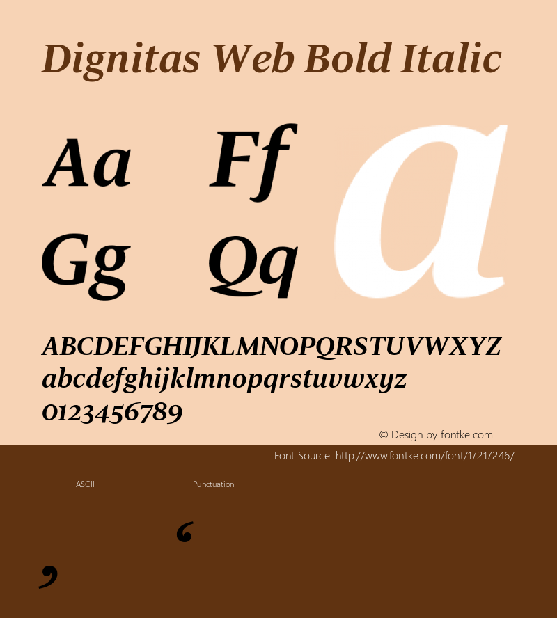 Dignitas Web Bold Italic Version 1.1 2003图片样张