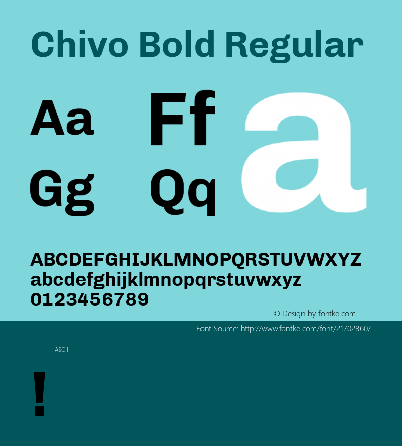 Chivo Bold Regular 图片样张