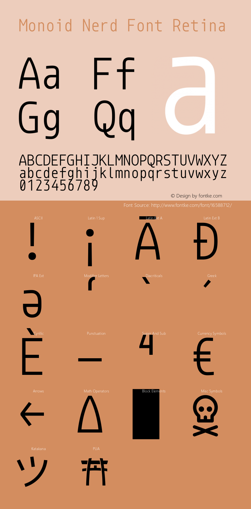 Monoid Nerd Font Retina Version 0.62;Nerd Fonts 0.8.图片样张