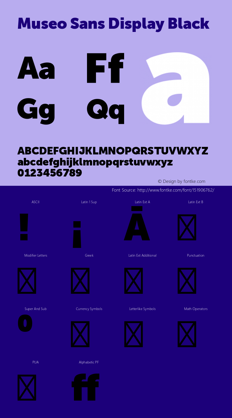 Museo Sans Display Black Version 1.022; Fonts for Free; vk.com/fontsforfree图片样张