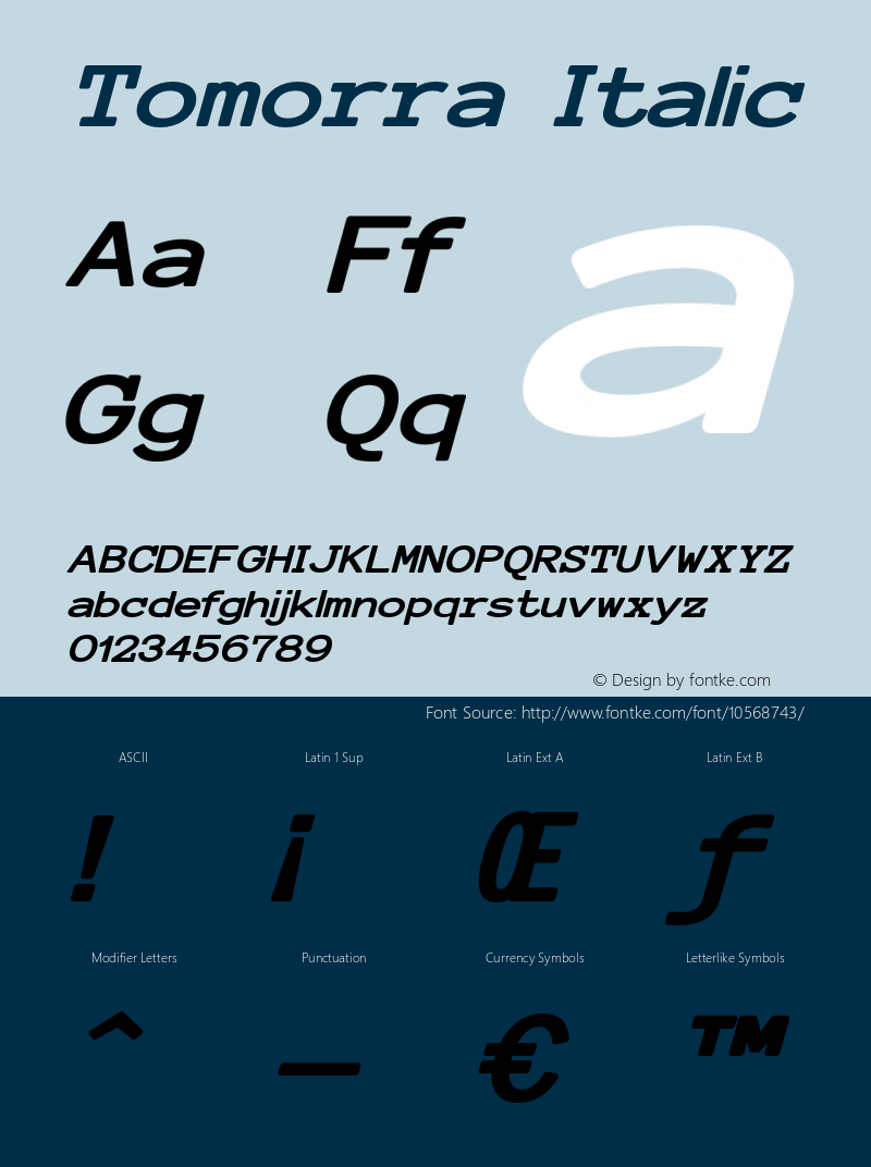 Tomorra Italic Version 1.000图片样张