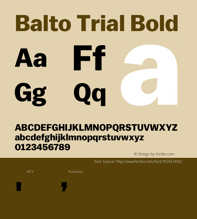 Balto Trial Bold Version 1.000;hotconv 1.0.109;makeotfexe 2.5.65596图片样张