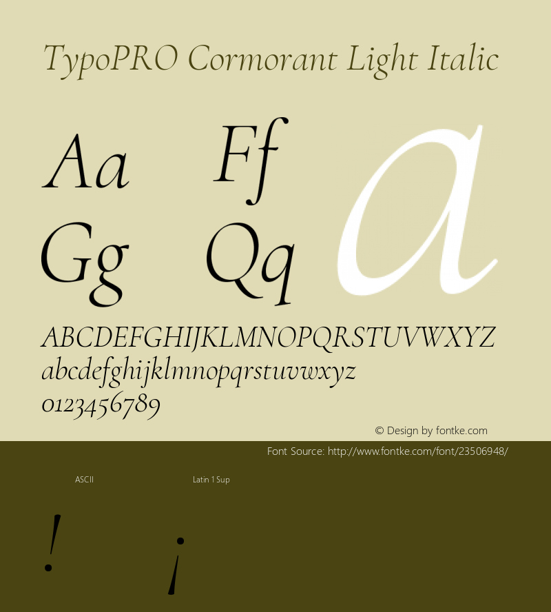 TypoPRO Cormorant Light Italic Version 3.003图片样张
