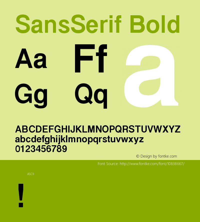 SansSerif Bold Version 001.000图片样张