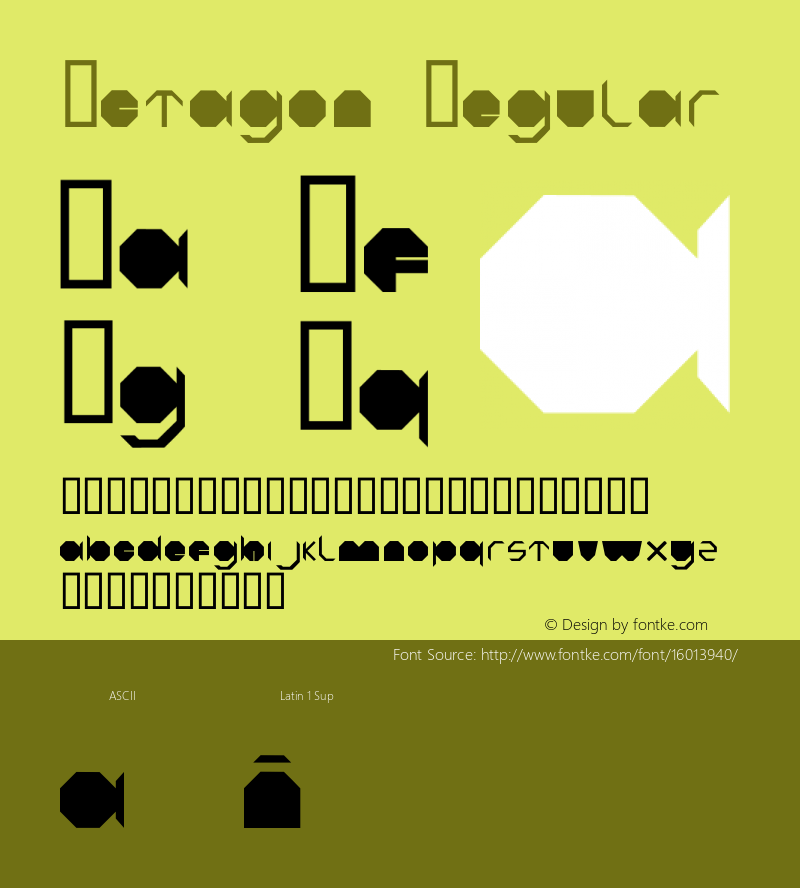 Octagon Regular Fontographer 4.7 6/11/10 FG4M­0000002045图片样张