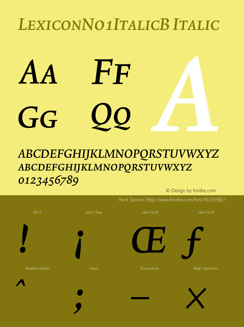 LexiconNo1ItalicB Italic 001.000图片样张