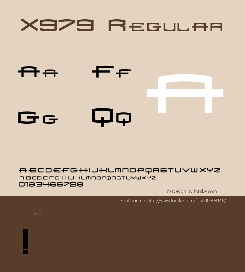 X979 Regular Macromedia Fontographer 4.1 7/25/97图片样张