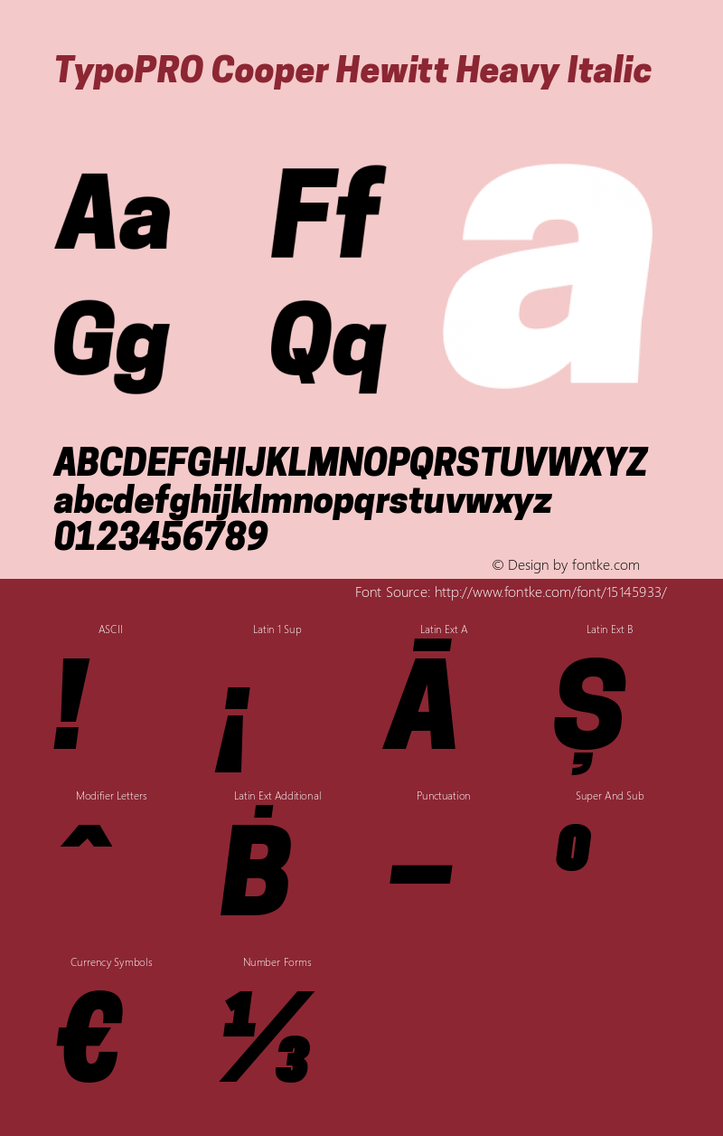 TypoPRO Cooper Hewitt Heavy Italic 1.000图片样张