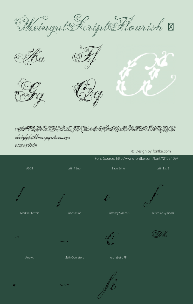 WeingutScriptFlourish ☞ Version 1.001;com.myfonts.easy.facetype.weingut.script-flourish.wfkit2.version.3ySQ图片样张