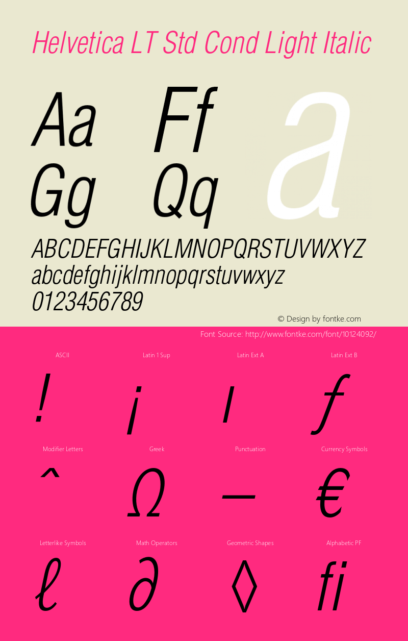 Helvetica LT Std Cond Light Italic OTF 1.029;PS 003.000;Core 1.0.33;makeotf.lib1.4.1585图片样张