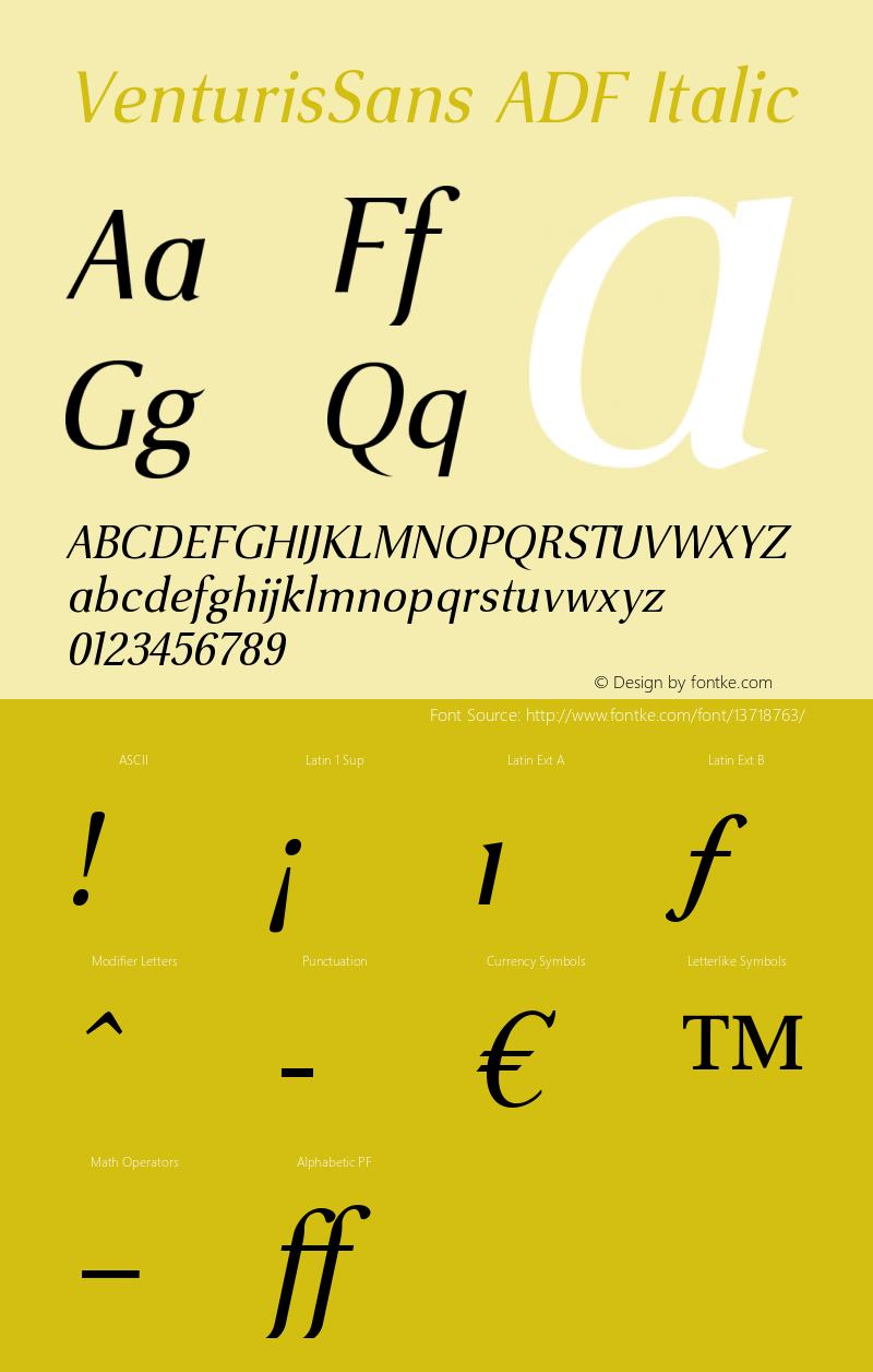 VenturisSans ADF Italic Version 1.005图片样张