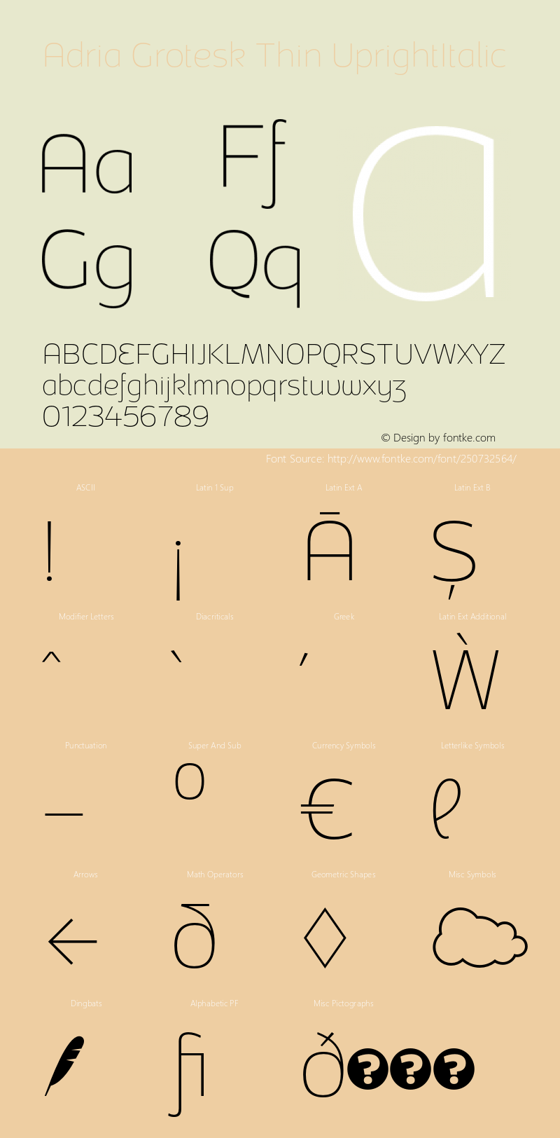 Adria Grotesk Thin UprightItalic Version 1.001;PS 001.001;hotconv 1.0.70;makeotf.lib2.5.58329图片样张