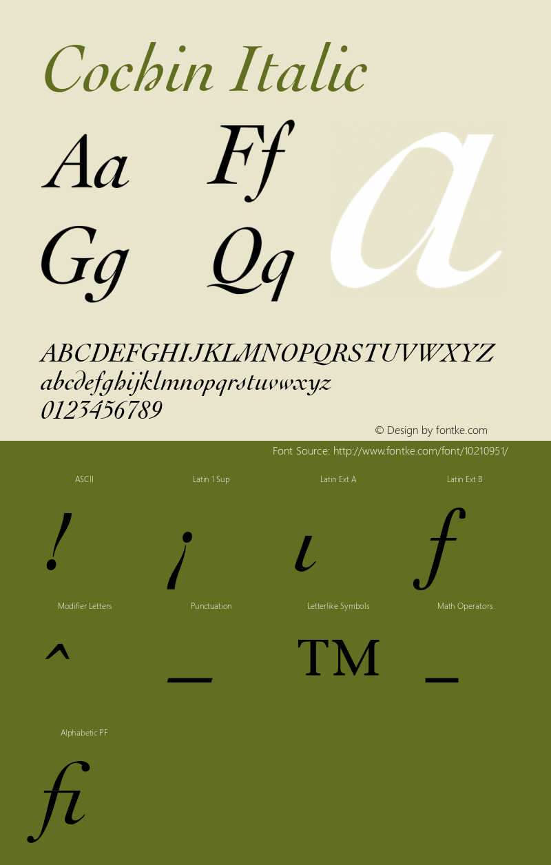 Cochin Italic 001.000图片样张