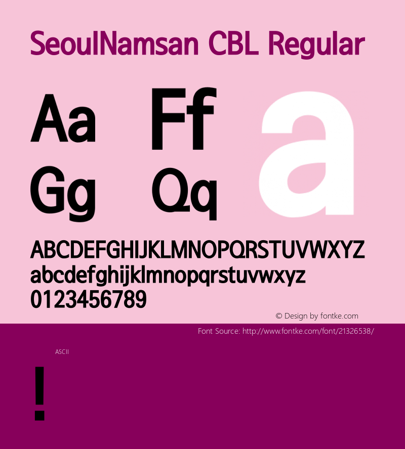 SeoulNamsan CBL Regular 图片样张