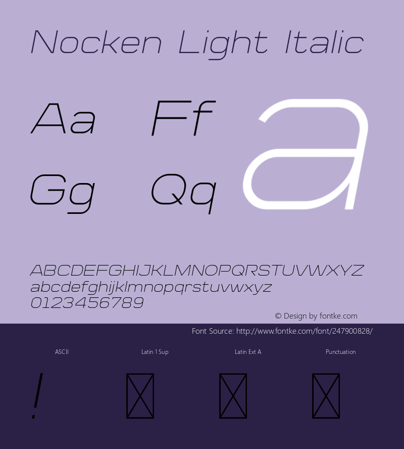 Nocken Light Italic Version 1.001;Fontself Maker 3.5.8图片样张