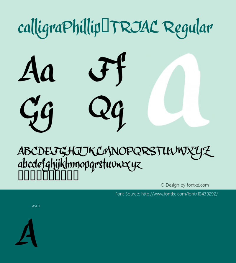 calligraPhillip_TRIAL Regular Macromedia Fontographer 4.1 23-2-2012图片样张