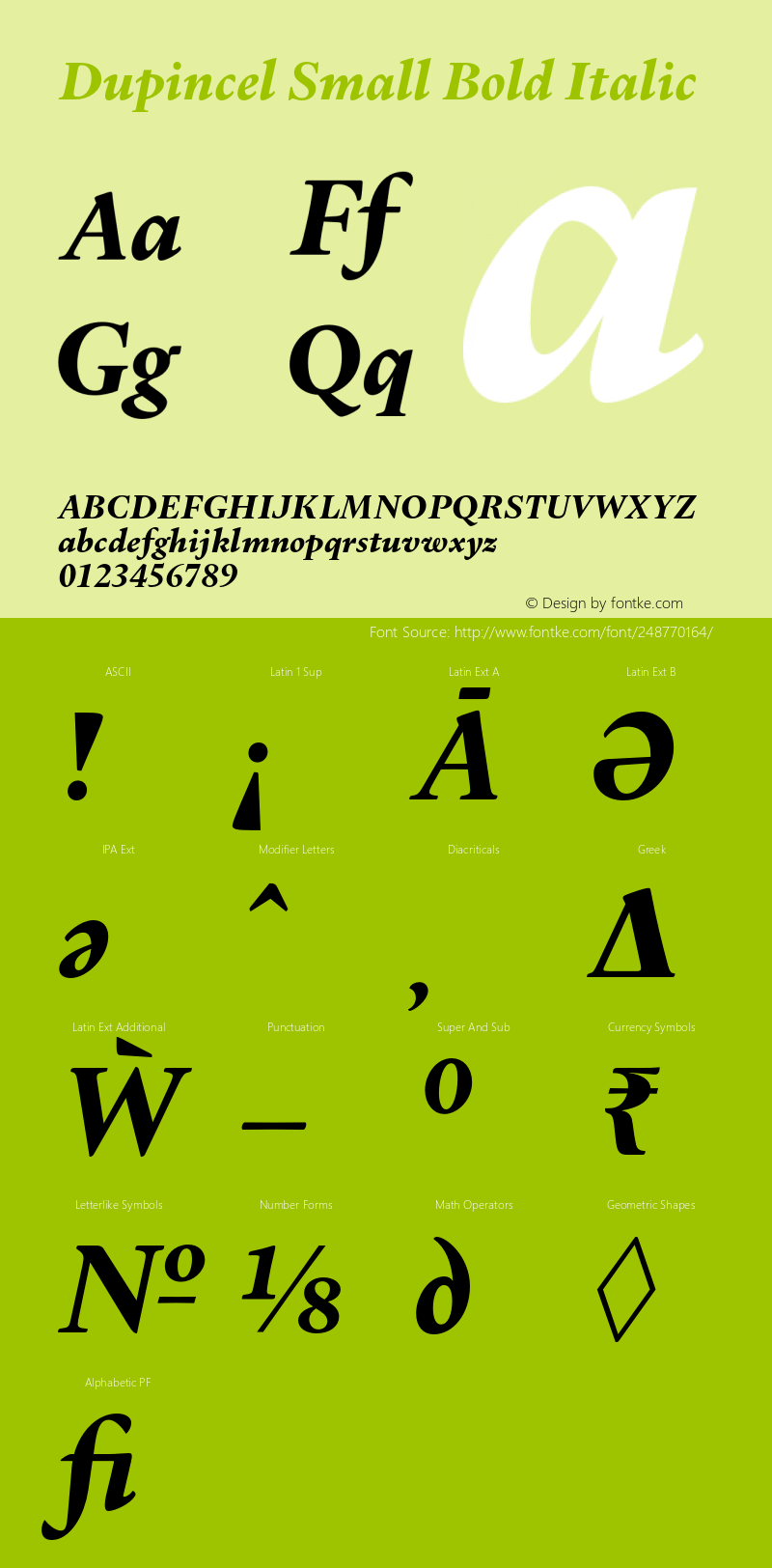 Dupincel Small Bold Italic Version 1.000图片样张