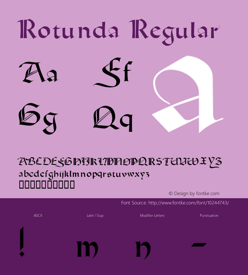 Rotunda Regular Macromedia Fontographer 4.1.4 5/11/98图片样张