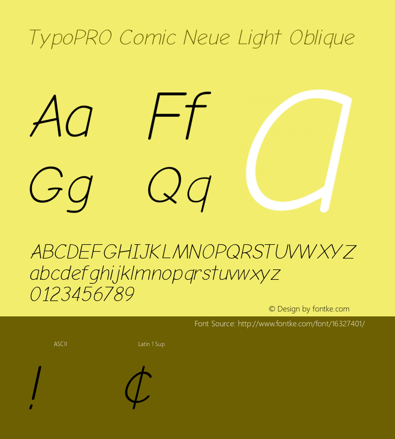 TypoPRO Comic Neue Light Oblique Version 1.000图片样张