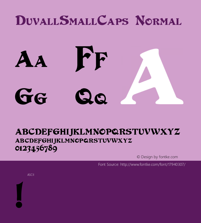 DuvallSmallCaps Normal Version 1.00图片样张