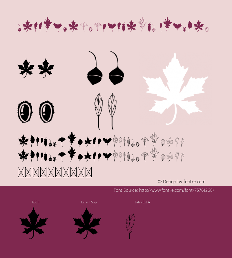 FallingAutumnLeaves Dingbat Version 1.003;Fontself Maker 3.5.1图片样张