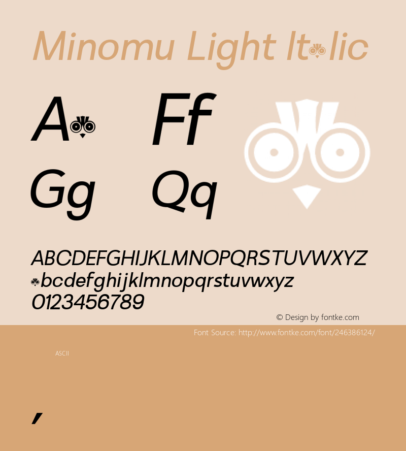 Minomu-LightItalic Version 1.000图片样张