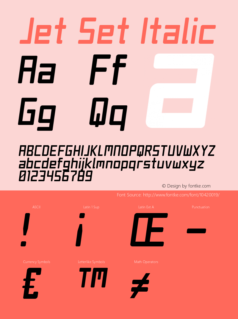 Jet Set Italic Version 1.0图片样张