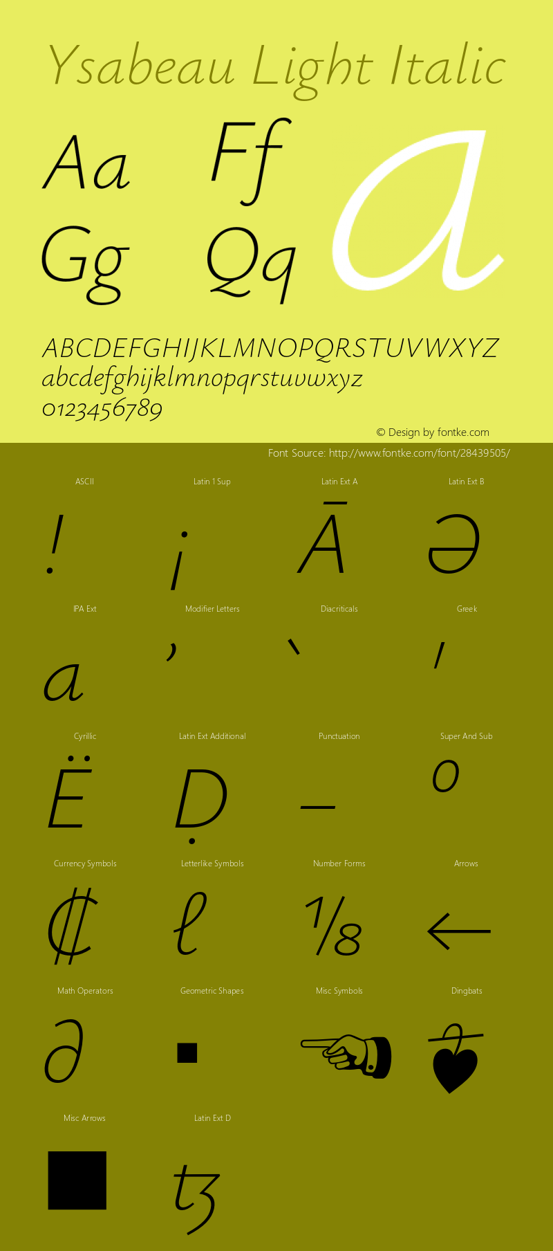 Ysabeau Light Italic Version 0.003;PS 000.003;hotconv 1.0.88;makeotf.lib2.5.64775图片样张