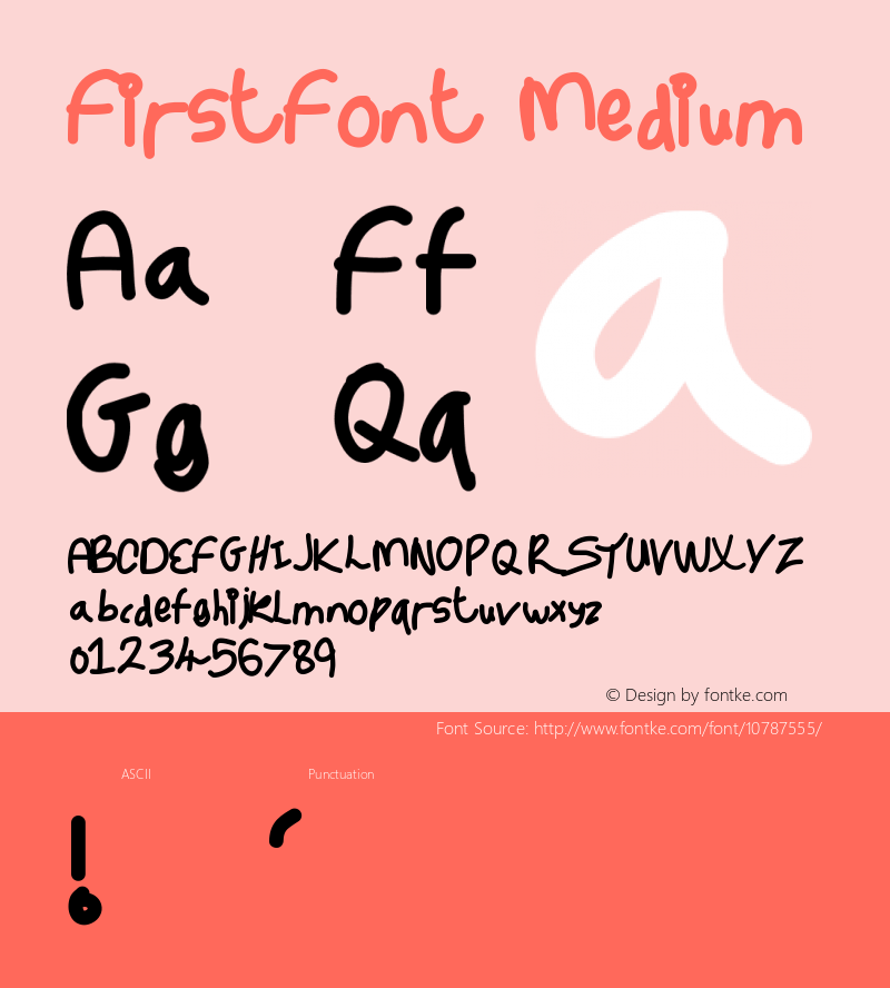 FirstFont Medium Version 001.000图片样张