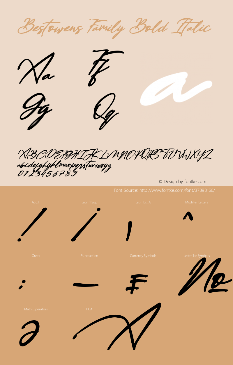 Bestowens Family Bold Italic Version 1.00;September 1, 2019;FontCreator 11.5.0.2430 64-bit图片样张