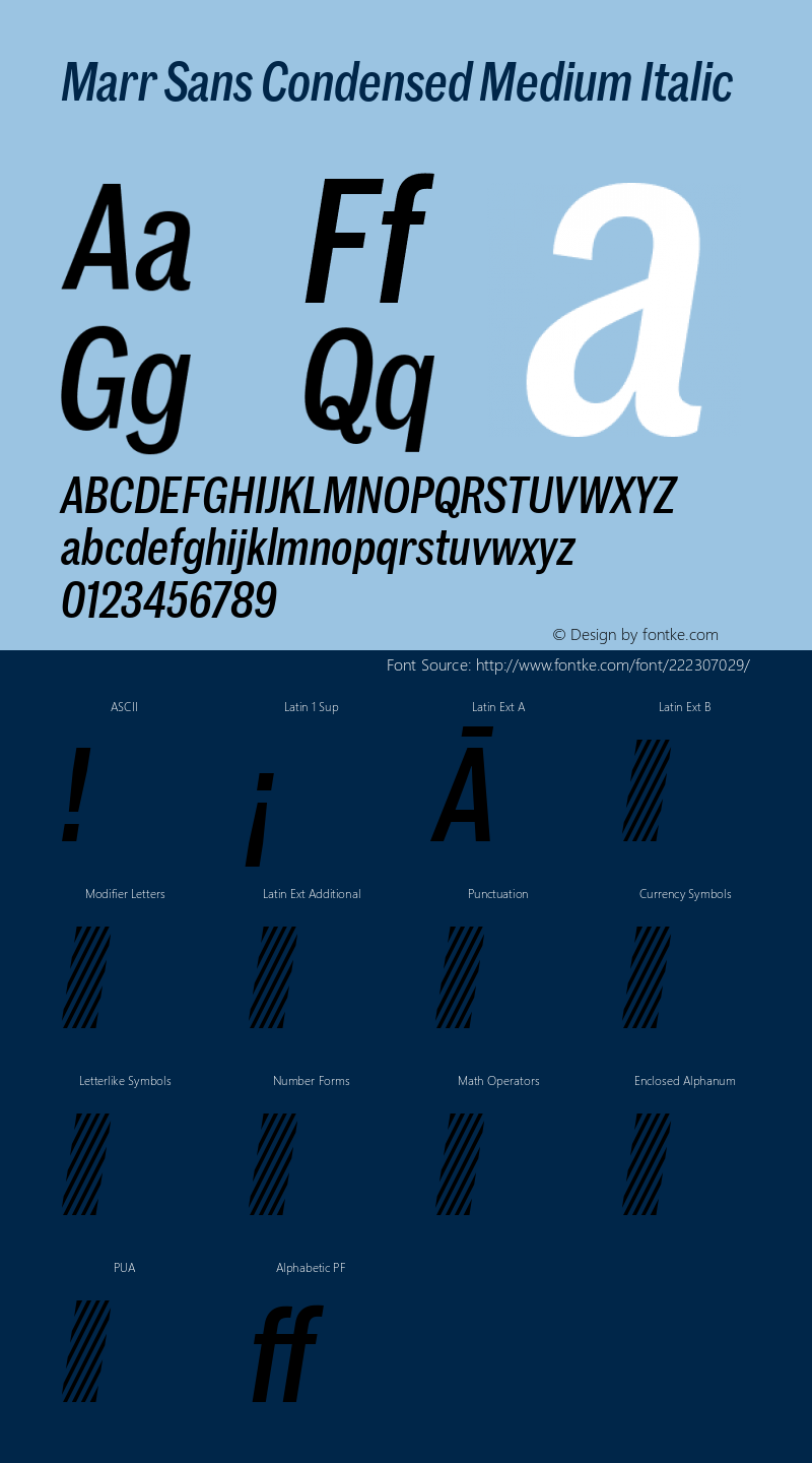 Marr Sans Condensed Medium Italic Version 1.1 2015图片样张