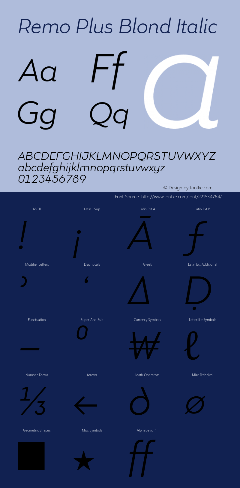 Remo Plus Blond Italic Version 4.001图片样张