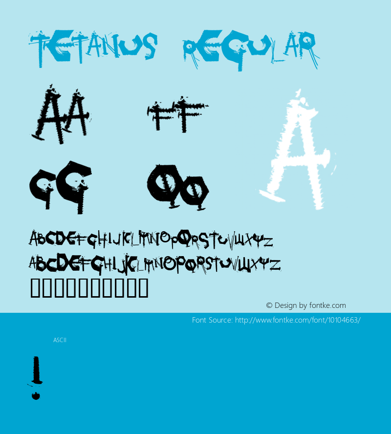 Tetanus Regular Macromedia Fontographer 4.1 5/14/2002图片样张