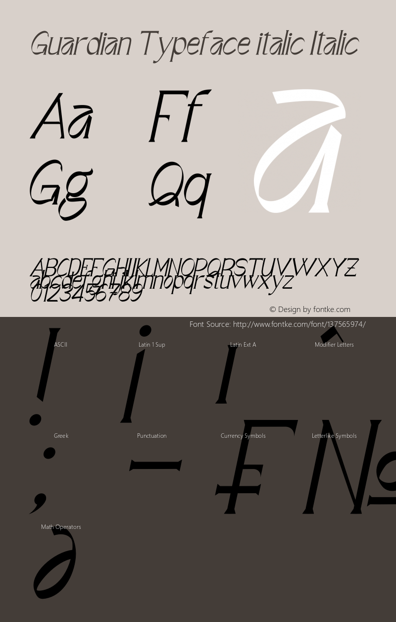 Guardian Typeface italic Italic Version 1.00;March 26, 2021;FontCreator 12.0.0.2563 64-bit图片样张