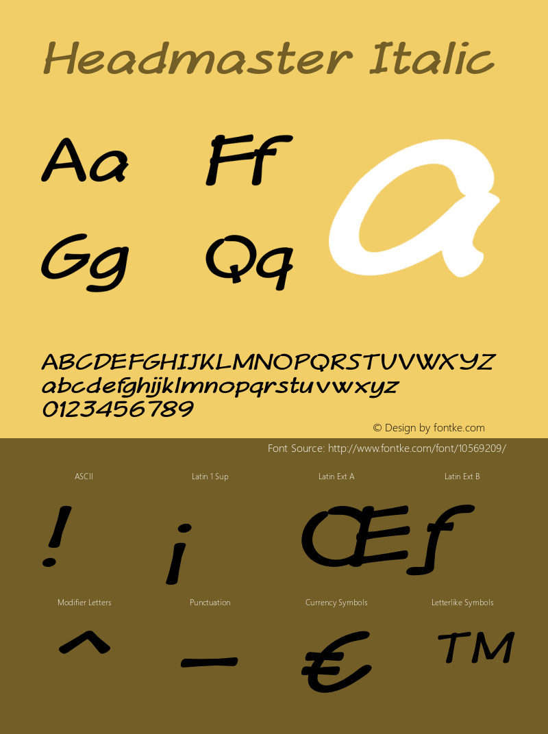 Headmaster Italic Version 1.000图片样张